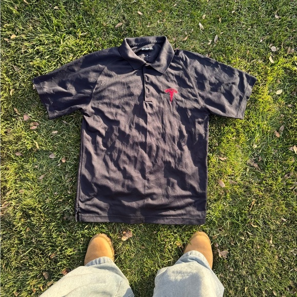 Tesla Button Up Polo NWOT - Picture 1 of 3
